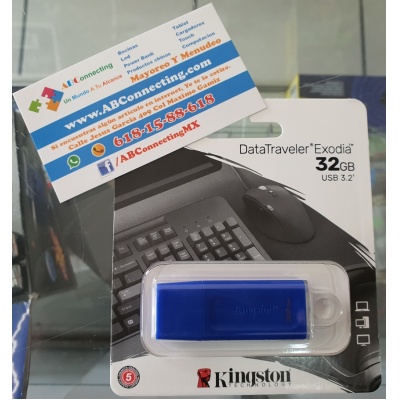 memoria usb 32gb kingston 3.2 azul exodia