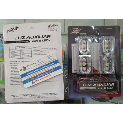 luz aux 6 led estrobo blanco