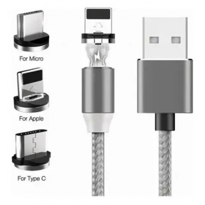 cable magnetico topk tipo c lightning micro usb
